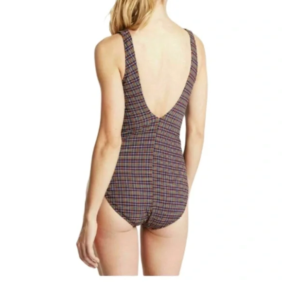 Athleta Seersucker V Neck One Piece 👙 - Picture 2 of 9